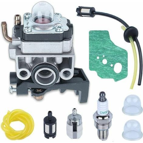 Kit Carburateur pour Moteur Honda GX25 GX35 FG110 HHT35 HHT25, Carburateur + Joint + Filtre + Tuyau Carburant + Filtre à Air + Bougie + Ampoule Pièces de Rechange 9 en 1