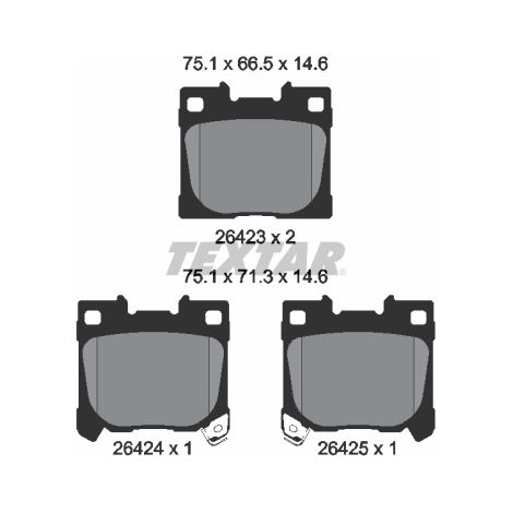 Kit de plaquettes de frein, frein à disque Textar 2642301 TOYOTA 0446652200