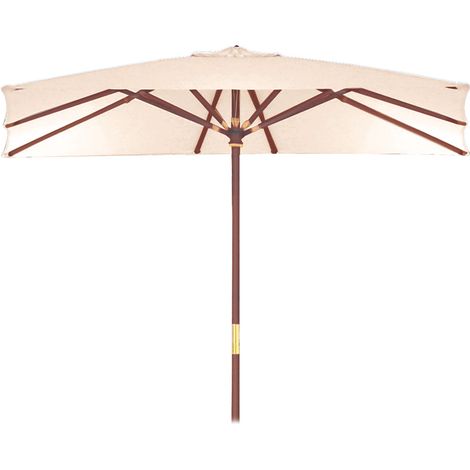 Ombrellone per esterno in legno Nijatto rettangolare Beige 300x200cm Sun Top Garden Deluxe Collection