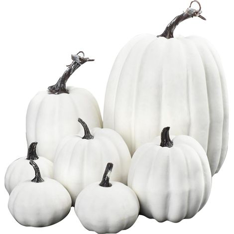 Citrouilles Décoratives 7 Pièces Décoration de Table Végétale Style Ferme Courges Décoratives d'Automne pour Cheminée Fête Fin d'Année Bibliothèque Bureau Salle à Manger Cuisine Chambre Décorati (1/5)