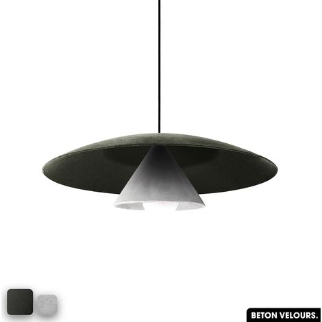 Lampe de suspension en béton velours - OLEMI VELVET CONCRETE OLIVE - BLANC (1/3)