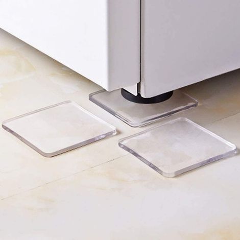 Tapis anti-vibrations universels pour machine à laver, tapis antidérapant en silicone transparent, lot de 8 (1/5)