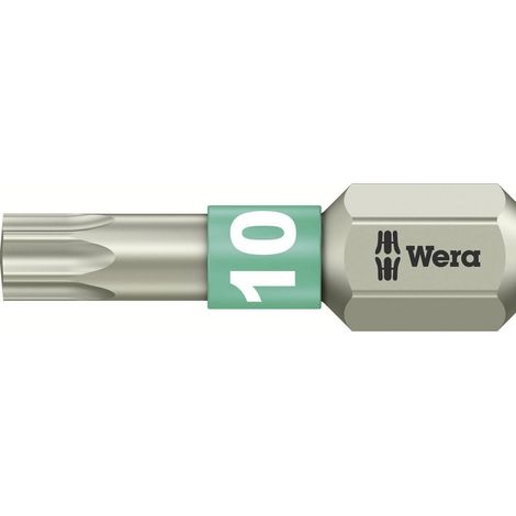EMBOUT TORX T 10 WERA 05071032001 ACIER INOXYDABLE FORME (EMBOUTS): D 6.3 (1/2)