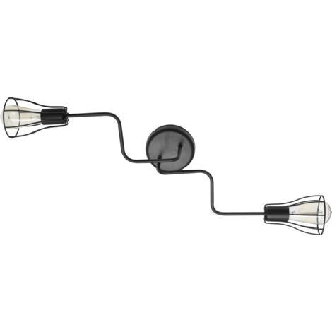Helam TUBE Plafonnier Semi-Encastré Multi Bras Noir 82cm