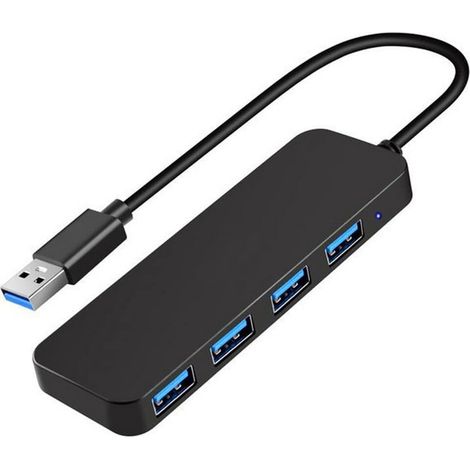 Hub USB 3.0 à 4 ports, répartiteur et extension USB pour ordinateur portable, Xbox, clé USB, disque dur, console, imprimante, appareil photo, clavier (1/5)