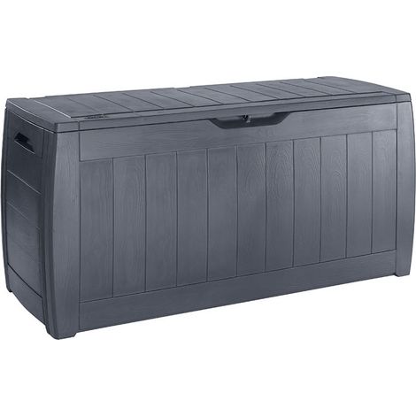 Keter Hollywood baúl de jardín gris antracita 270L (1/2)