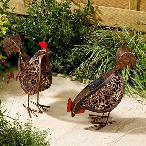 Smart Garden Solar Hens Bird Silhouette Light Garden Light Figure Ornament
