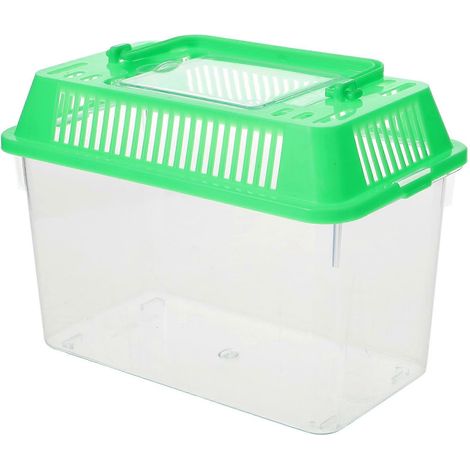 Mini aquarium portatif en plastique pour tortues et poissons de compagnie (vert) (1/5)
