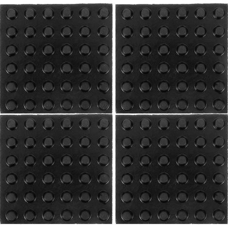 Lot de 4 patins anti-vibrations en caoutchouc pour machine à laver, réduisant le bruit.-10.00X10.00X1.50CM-Black (1/4)