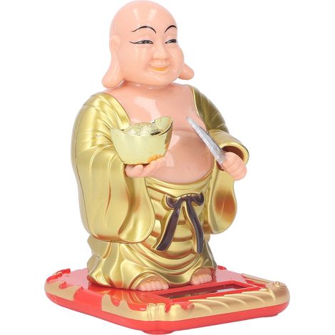 Statue de Bouddha Maitreya debout, ornement solaire, capteur d'énergie lumineuse, décoration pour bureau, maison, voiture, petit format, cadeau. (1/5)