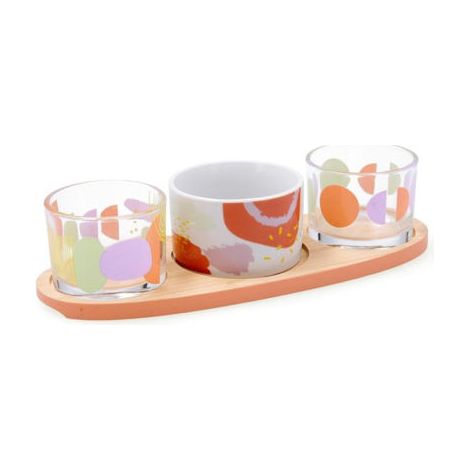 Set para servir Quid Kaleido Multicolor Madera 25 x 10 x 5,5 cm (4 Piezas)