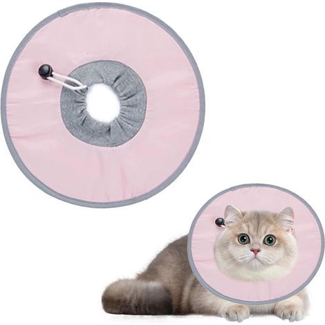 Cat Collar, Anti-Lick Cat Collar, Soft and Adjustable, for Kittens and Puppies After Surgery to Stop Licking Wounds, Pink (1/4)