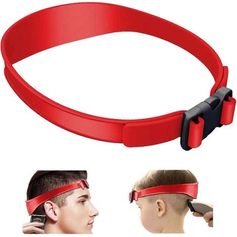 Haarschneideschablone, Haare selbst schneiden, Silikon-Haarschneideband, Haarschneidehilfe, einfache Nackenrasur-Schablone für Haarschnitte zu Hause – Gut-Red (1/5)