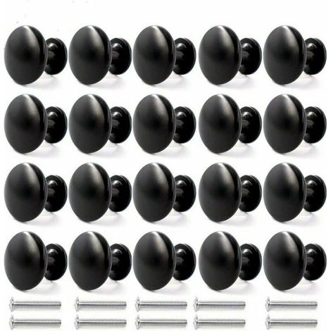 [NON UTILIZZATO] 20 pezzi Pomelli per porte, cassetti, maniglie vintage da 30 mm, pomelli per mobili e armadietti da cucina (nero)