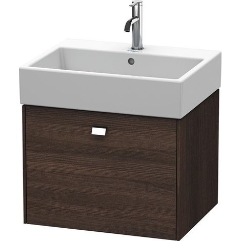 Duravit Brioso Vanity pensile a parete 58,4 x 45,9 cm, 1 estraibile, per lavabo Vero Air 235060, Colore (anteriore/corpo): Castagno scuro arredamento, maniglia cromata - BR405301053