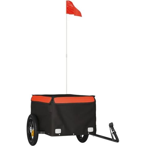 Remorque à vélo en fer noir et orange de 30 kg (1/5)