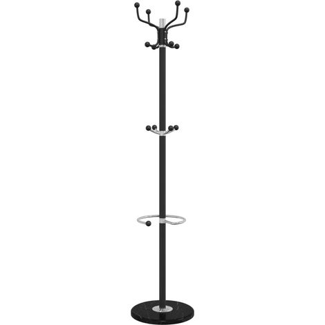 Porte-manteau,Porte-vêtement savec porte-parapluie noir fer enduit de poudre CFW26173 (1/5)
