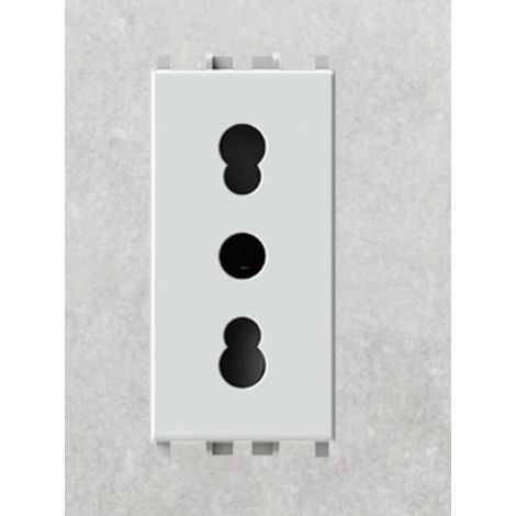 Presa bipasso compatibile vimar plana bianca 4 box 4bpbp.v14