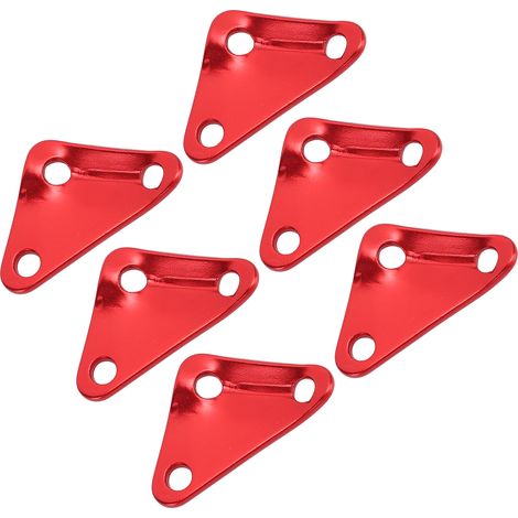 Packung mit 10 ultraleichten und robusten dreieckigen Zeltseilspannern aus Aluminiumlegierung, ideal zum Campen (rot). (1/5)