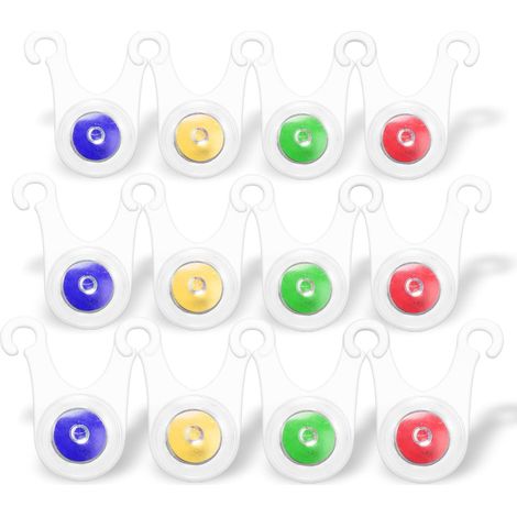 Lot de 12 lampes de camping compactes avec cordon pour éclairage de tente et de vélo (4 couleurs) (1/4)