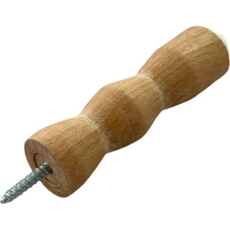 Butoir mural en bois hêtre. Diamètre 29mm et longueur 130mm. Bouchon amortisseur en élastomère blanc. MADE IN FRANCE (1/3)