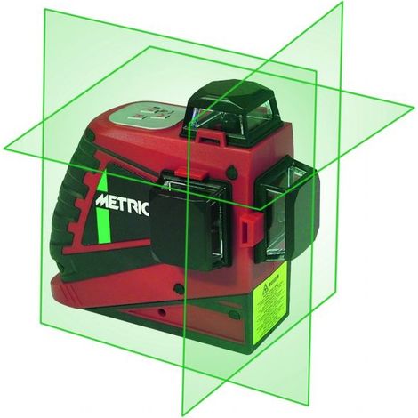 Metrica – Niveau laser automatique vert 3D 61410 – Projette 3 plans à 360° – Portée 30m – Précision ±2mm – Pile Li-ion rechargeable (1/10)