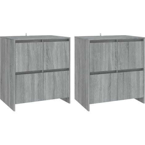 Aparador cómoda mueble de almacenaje organizador para cocina salón juego de 2 Sonoma 70 x 41 x 75 cm madera de ingeniería color gris 020036969