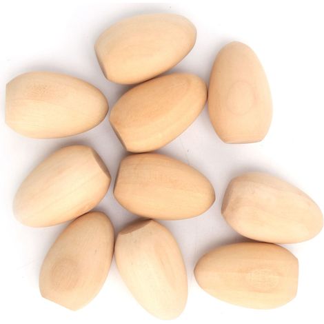 10Pcs Wooden Eggs Vivid Lightweight Portable Not Easily Broken Food Toy Faux Eggs for Family DecorationS (1/5)