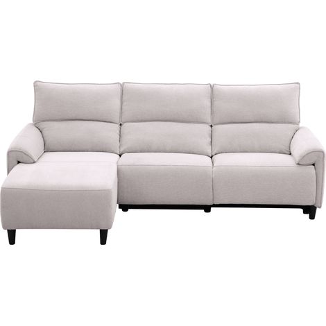 Canapé d’angle relax électrique en tissu beige LUDMILA - Angle (1/5)