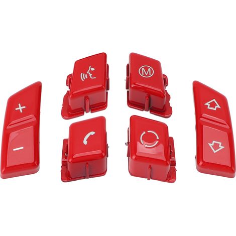 GARRYFIZH Ensemble de boutons de commande au volant, décoration sportive, ensemble de boutons intérieurs adaptés aux séries 1 et 3 E90 E92 E93 M3 E81 E82 E87 E88 rouge (1/5)
