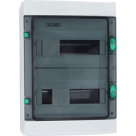 Boîte de dérivation étanche 24 voies IP65, coffret électrique sur rail DIN pour intérieur/extérieur, boîtier de jonction de distribution étanche, protection modulaire. (1/5)