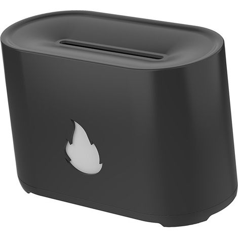 Diffuseur d'arômes à effet flamme 3D ultrasonique, humidificateur pour bureau/maison, noir (1/5)