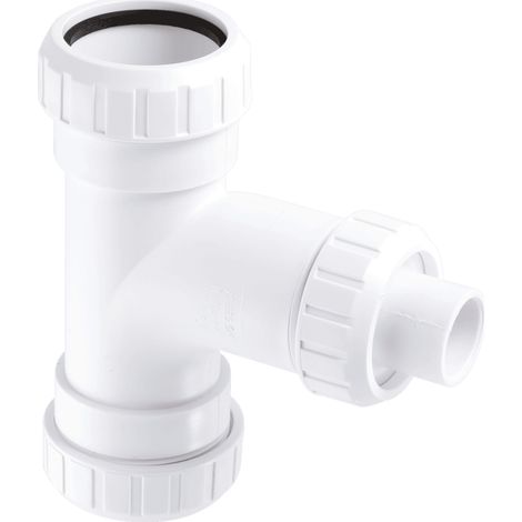 McAlpine V23L 1½" x 1½" x ¾" Surefit Swept Tee with 19mm Pushfit Branch (1/2)