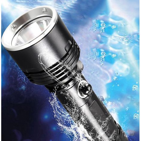 lampe De Plonge 10000 Lumens, Xhp50.2 Led Torche Sous-marine, Torche De Plonge Super Lumineuse Lumens Levs, Avec Alimentation Rechargeable Et Cha (1/5)
