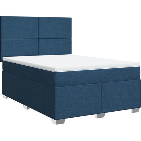 Maison Exclusive - Giroletto a Molle con Materasso Blu 140x200 cm in Tessuto (1/5)
