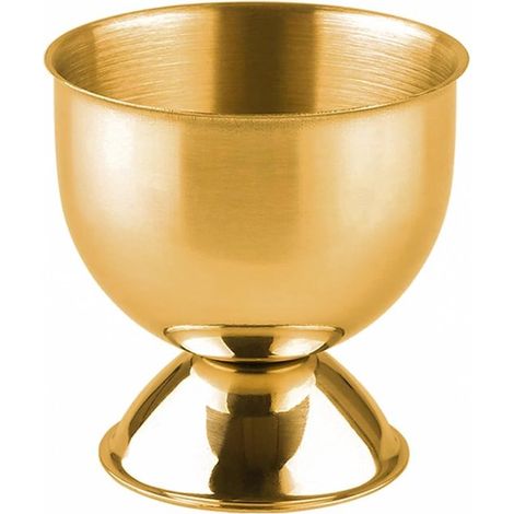 Eierbecher aus Edelstahl mit rundem Boden stapelbar 6er Set Tablett silber gold 4 Stück (1/5)