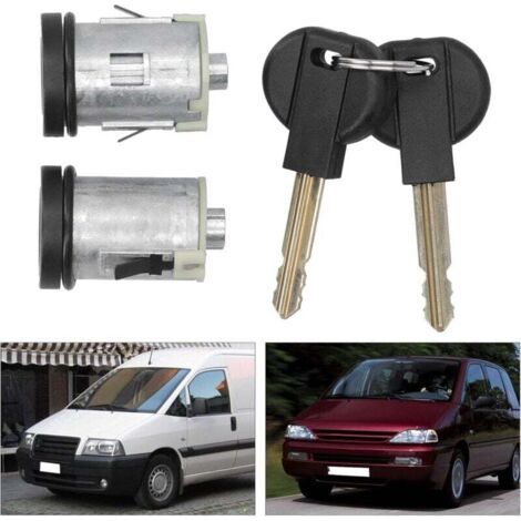 Barillet De Serrure De Porte En Alliage D'aluminium Avec 2 Clés, Pièce De Rechange Pour Peugeot Expert Et 806