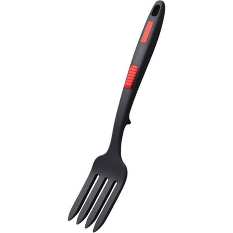 tenedores de cocina flexibles de silicona, utensilios de cocina antiadherentes y resistentes al calor (negro)