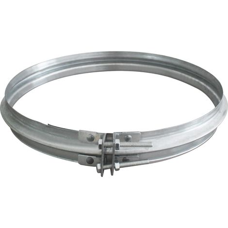 Collier de serrage conduit de cheminée pellet pour tuyau en métal galvanisé ajustable rapide ventilation tube rond cerclage pour fût tube echappement metallique collier de jonction démontable (80mm) (1/4)