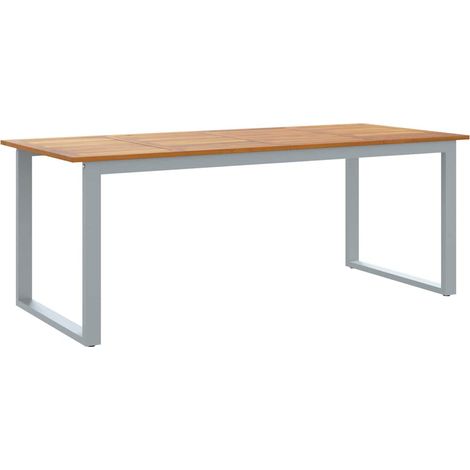 Table de jardin  Table d'extérieur Gris 200 x 90 x 75 cm Bois d'Acacia Massif (1/5)