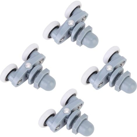 4 ruedas enrollables para puerta de ducha, riel doble para ducha de baño (25 mm)
