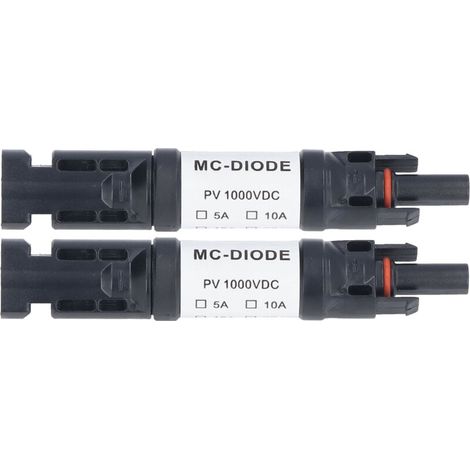 MC‑D Lot de 2 Pièces de Connecteur PV Solaire 1000 V Diode Anti-retour Intégrée IP68 étanche pour Connexion Panneau Solaire(30A) (1/5)