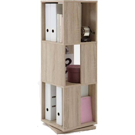 Étagère Pivotante "3 Compartiments" 108cm Chêne (1/2)