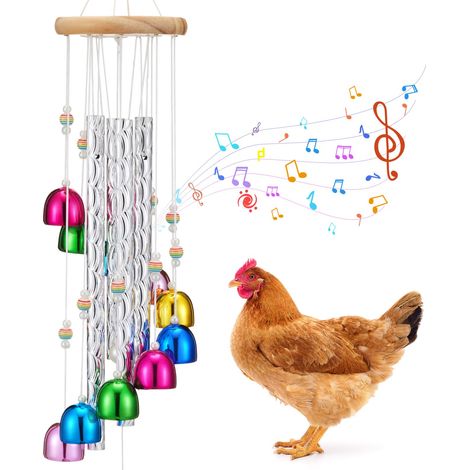 Jouets à mâcher pour poulailler, carillon multicolore d’enrichissement pour poules, décoration suspendue interactive à picorer pour poules, perroquets, perruches ondulées et inséparables (1/5)