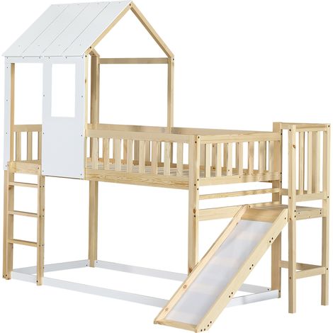 Kinder-Hochbett mit Rutsche und Leiter, Holzstruktur, 90 x 200 cm MODENUIT (1/5)