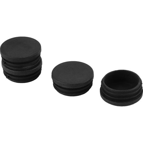 4pcs Bouchon Pied de Chasie Embout Capuchon Jambe Tube Insert Table Meuble Protection Plastique Noir diamètre 45 mm Rond (1/5)