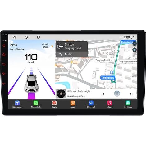 Autoradio multimédia, écran tactile, compatible avec Toyota Avensis 2018-2020, V9 Pro (6 Go 128 Go) (1/2)