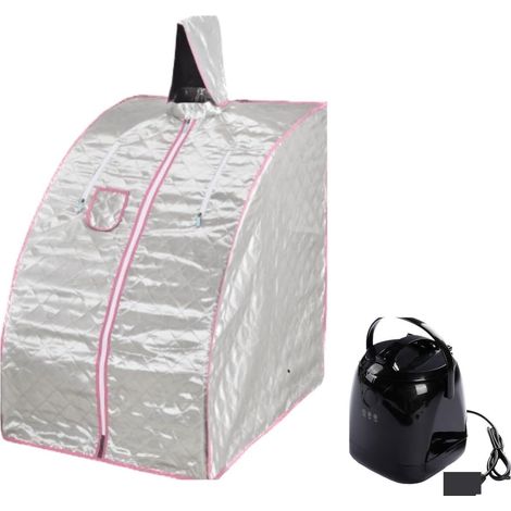 Kit de sauna portatif Salle portative de générateur de sauna à vapeur, pot de vapeur 2.0L amincissant le support en métal fort d'acier inoxydable de station thermale de bain Tente de sauna personnelle (1/5)