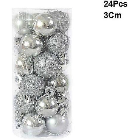 6 à 24 boules de Noël rouges et dorées, décorations pour sapin de Noël, grandes boules à suspendre, décorations de Noël et du Nouvel An (A02-24 pièces) (1/5)
