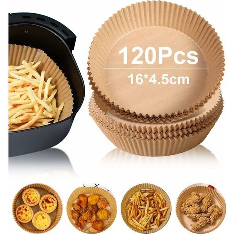 120 Stück Airfryer-Backpapier, Airfryer-Backpapier, Airfryer-Pergamentpapier, rundes Papier für Airfryer (16 x 4,5) (1/4)